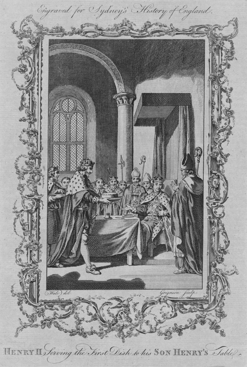 Henry II serverer den første ret til sin søn Henrys bord, 1773. af Unbekannt