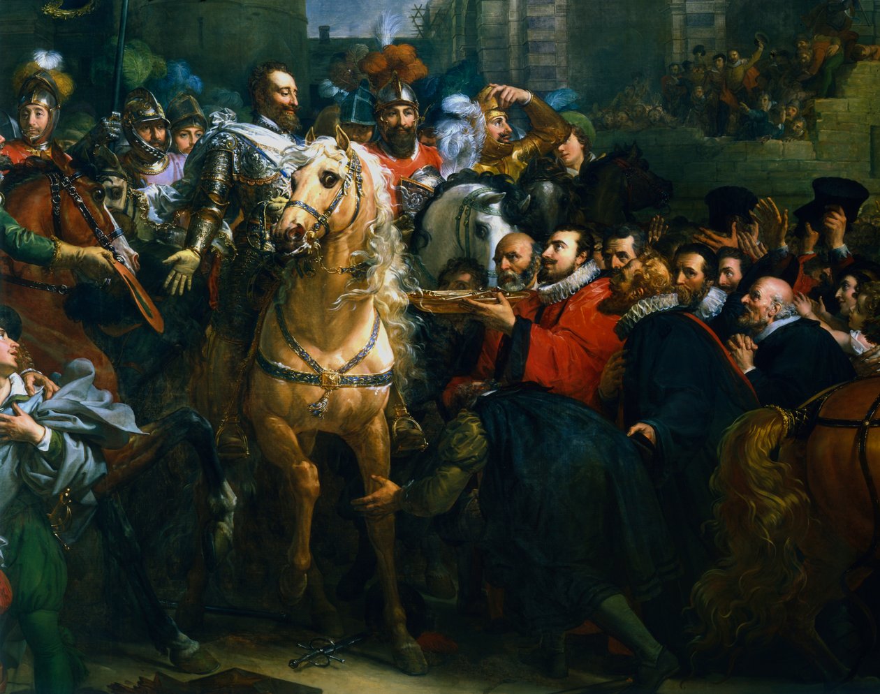 Henrik IV af Frankrig indtog Paris, 22. marts 1594 19. århundrede af Unbekannt