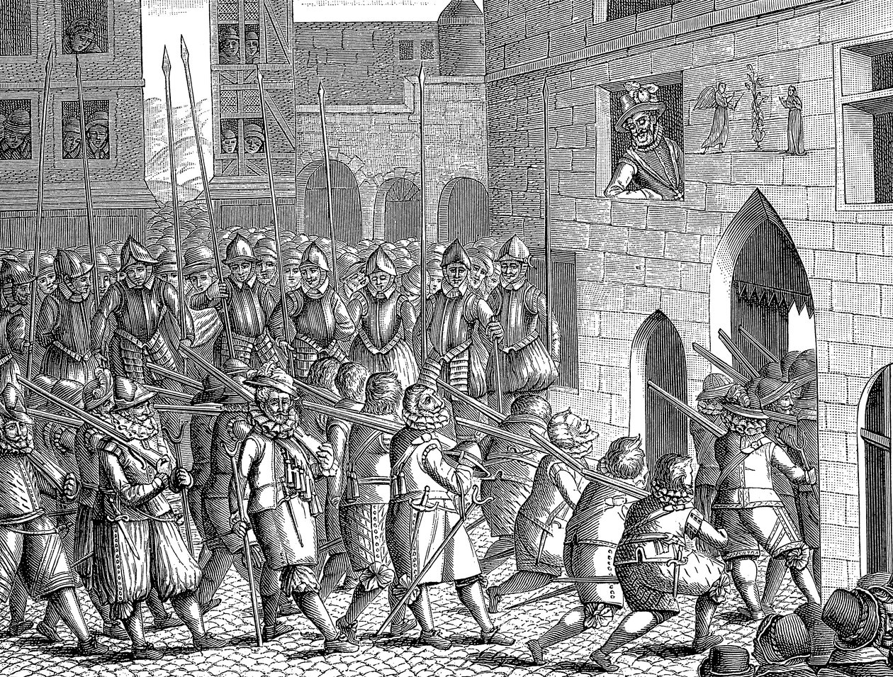 Henrik IV af Frankrig ser spaniernes afgang fra Paris, 22. marts 1594 af Unbekannt