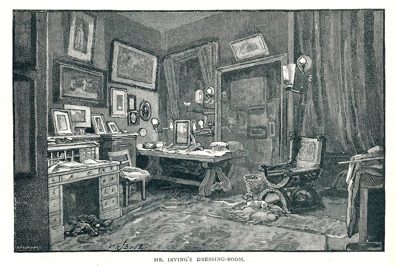 Henry Irvings Dressing Room, 1891 af Unbekannt