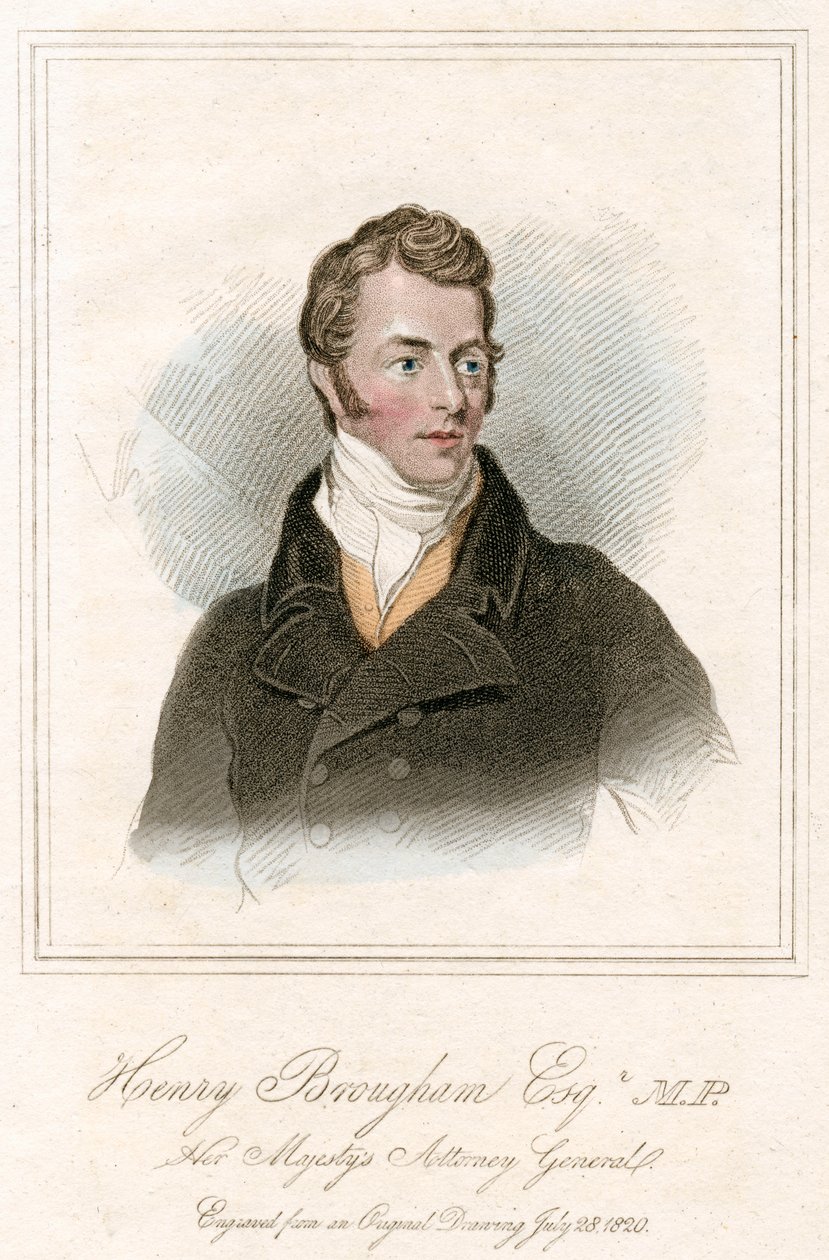 Henry Peter Brougham, 1st Baron Brougham og Vaux, skotsk advokat og politiker, c1820 af Unbekannt