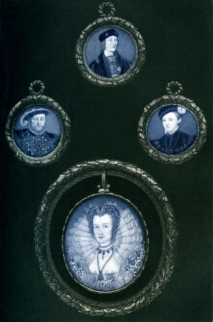 Henry VII, Henry VIII, Edward VI, Elizabeth I, 16. århundrede, 1896 af Unbekannt