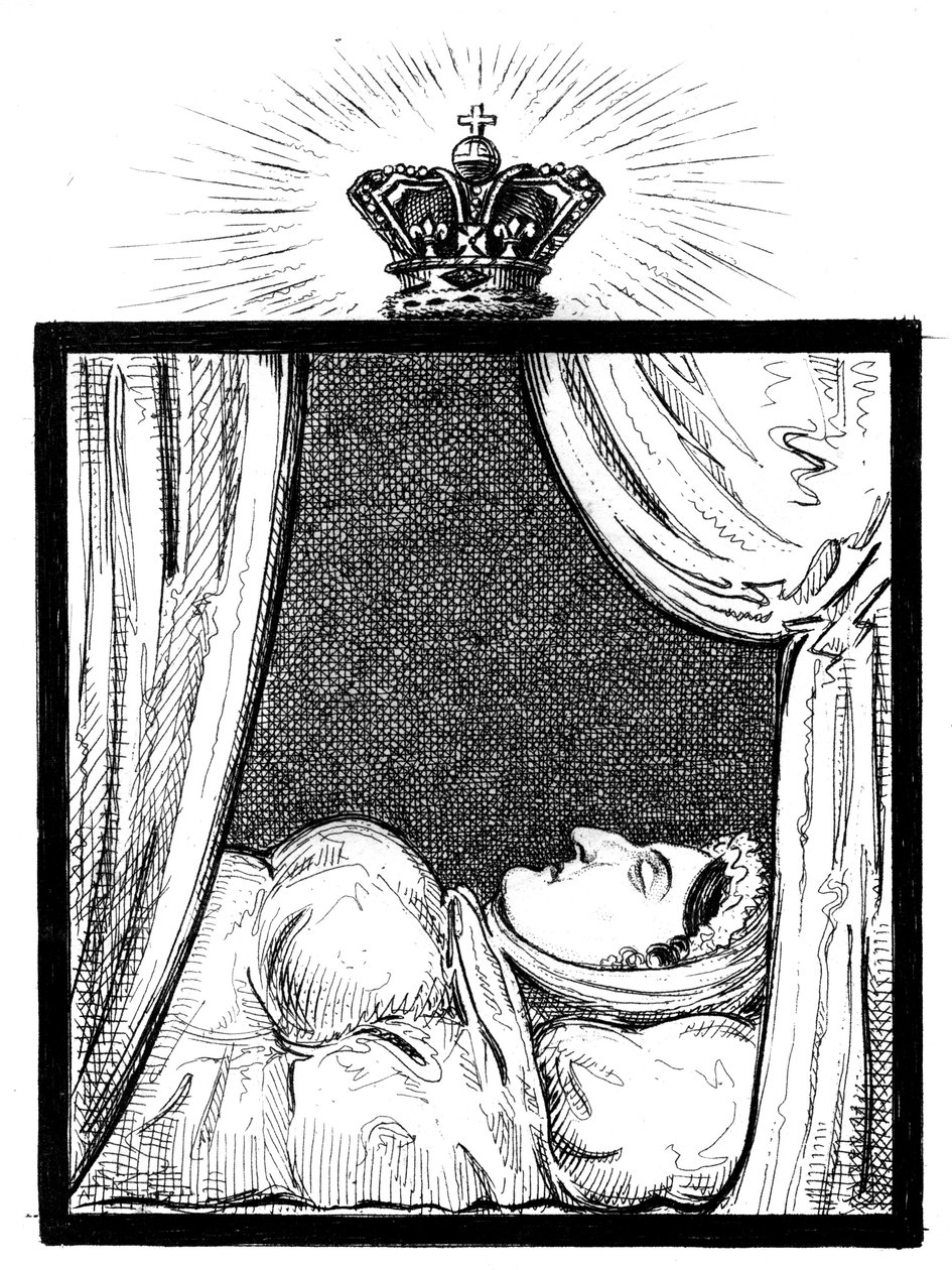 Hendes Majestæt Dronning Caroline, da hun dukkede op få timer efter sin død, c1821 af Unbekannt