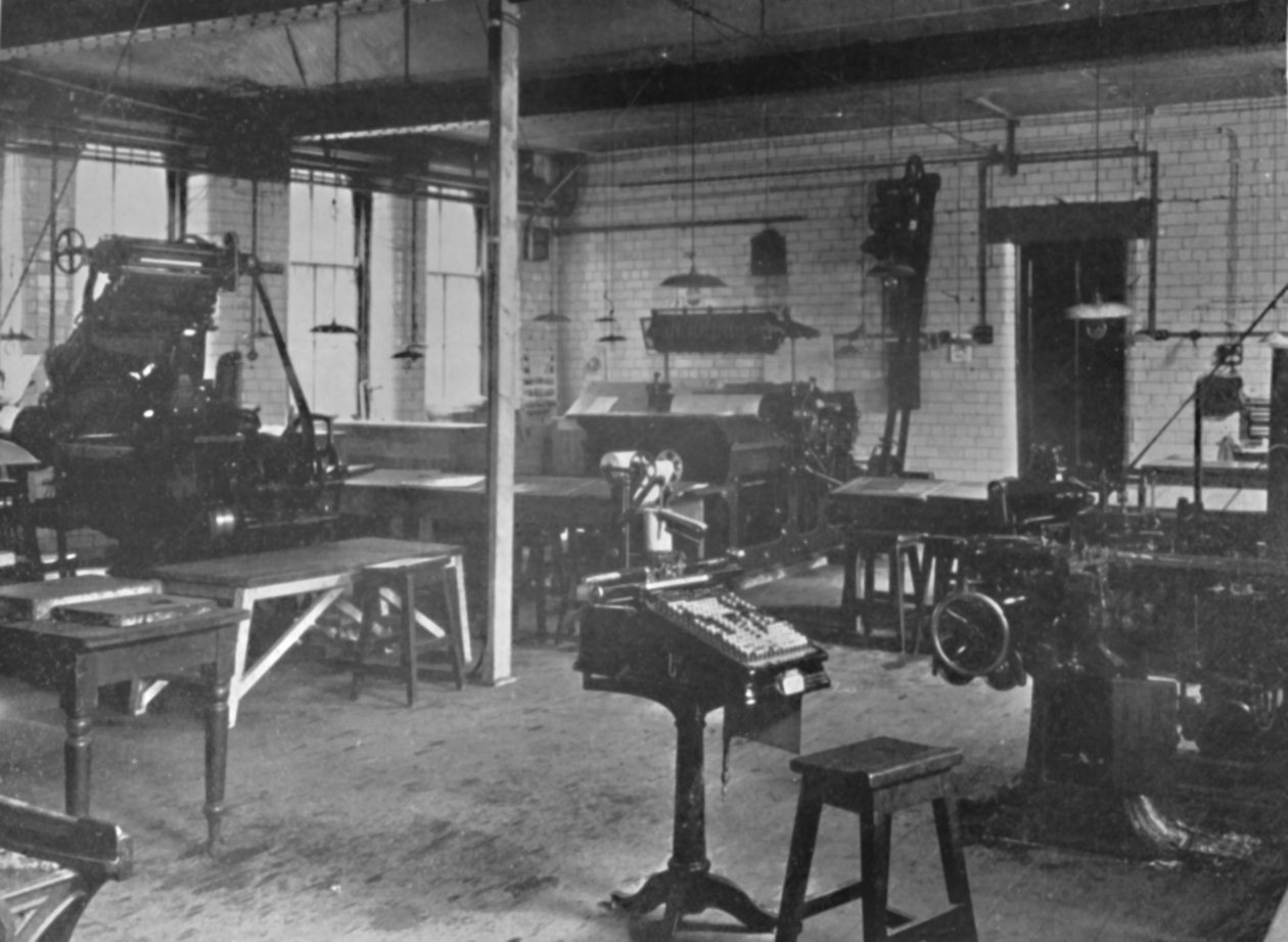 Heriot-Watt College, Edinburgh - Bogtrykmaskineafdeling, 1909. af Unbekannt