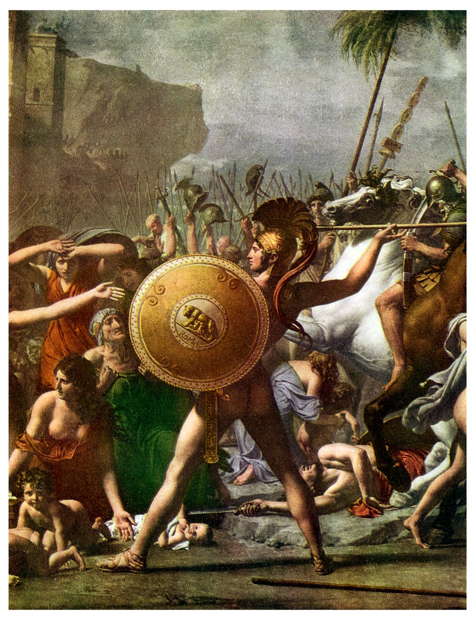 Heltedyrkelse: detaljer fra The Intervention of the Sabine Women, 1799 1956 af Unbekannt