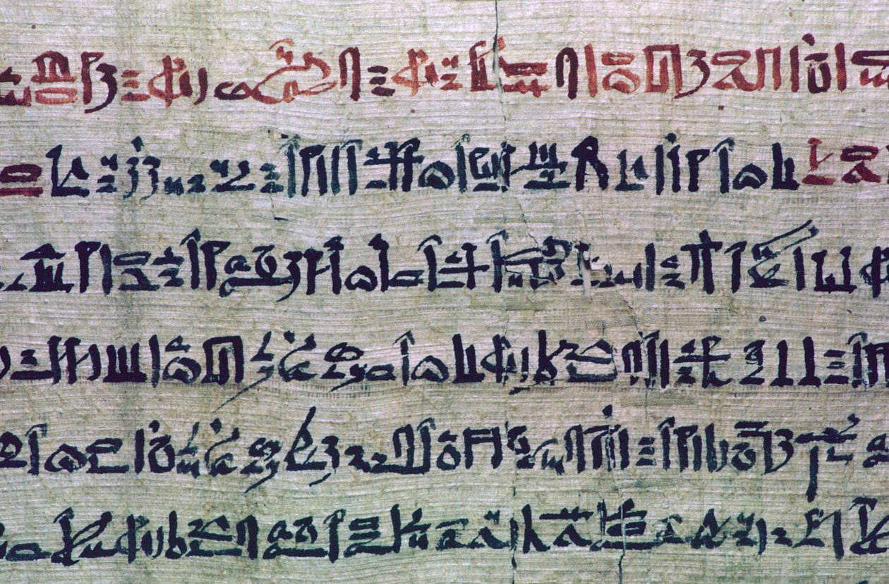 Hieratisk egyptisk skrift fra De dødes Bog af Unbekannt