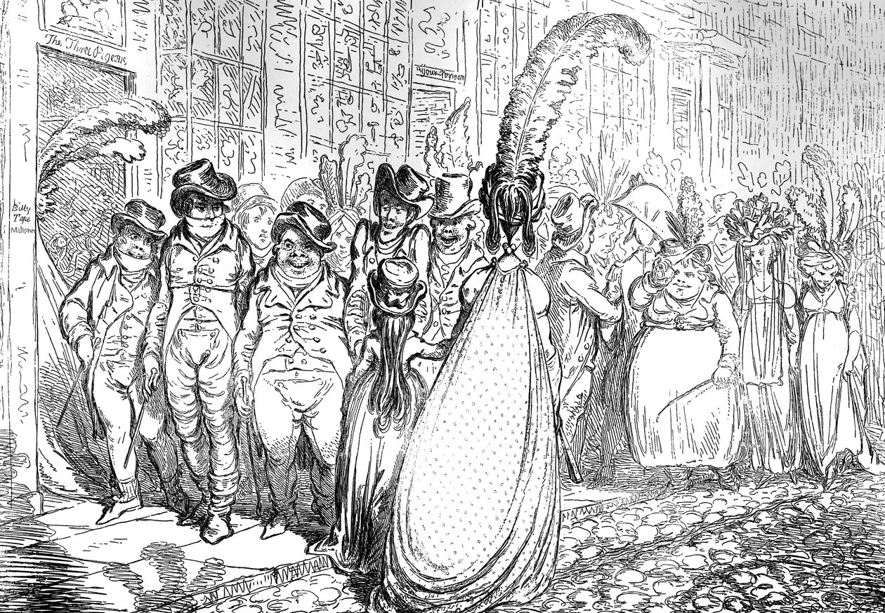 High Change in Bond Street - eller - The Politeness of the Great World, 1796 af Unbekannt