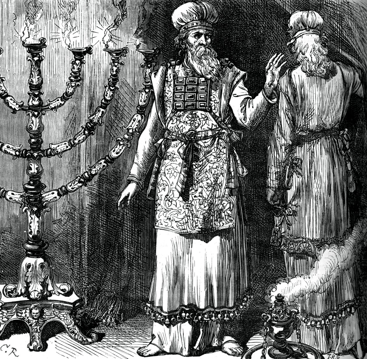 Ypperstepræster, der viser efoden og linnedklæderne, c1880 af Unbekannt