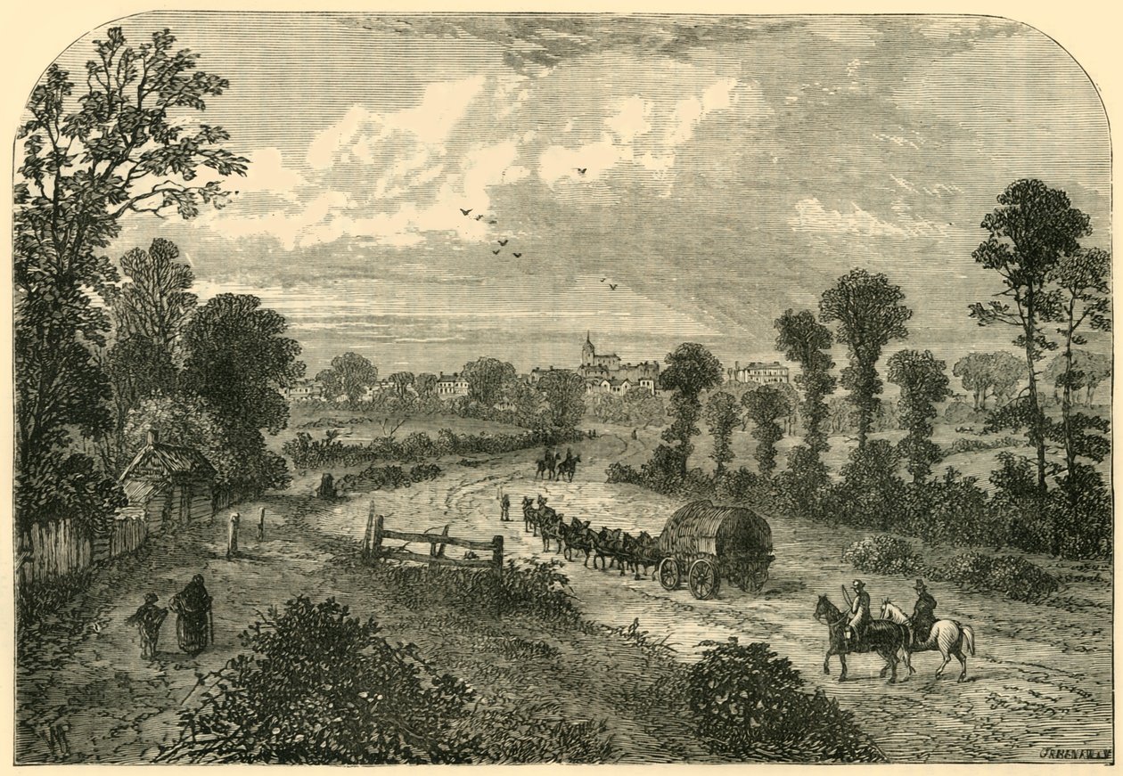 Highgate, fra Upper Holloway, c1876. af Unbekannt