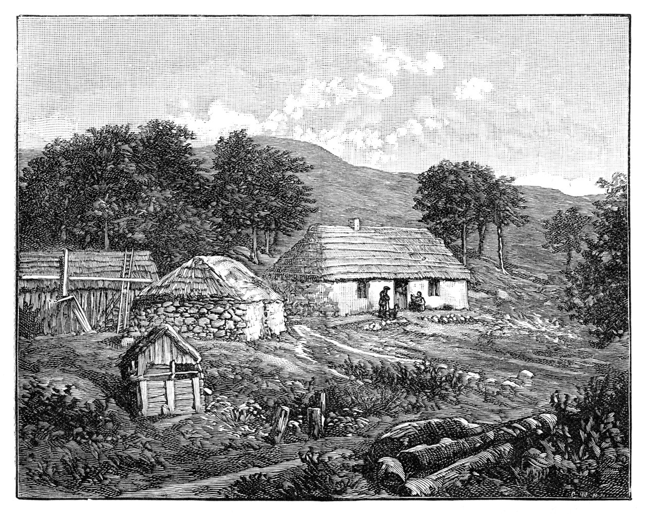 Højlandshytter i Lochaber, Skotland, 1900 af Unbekannt