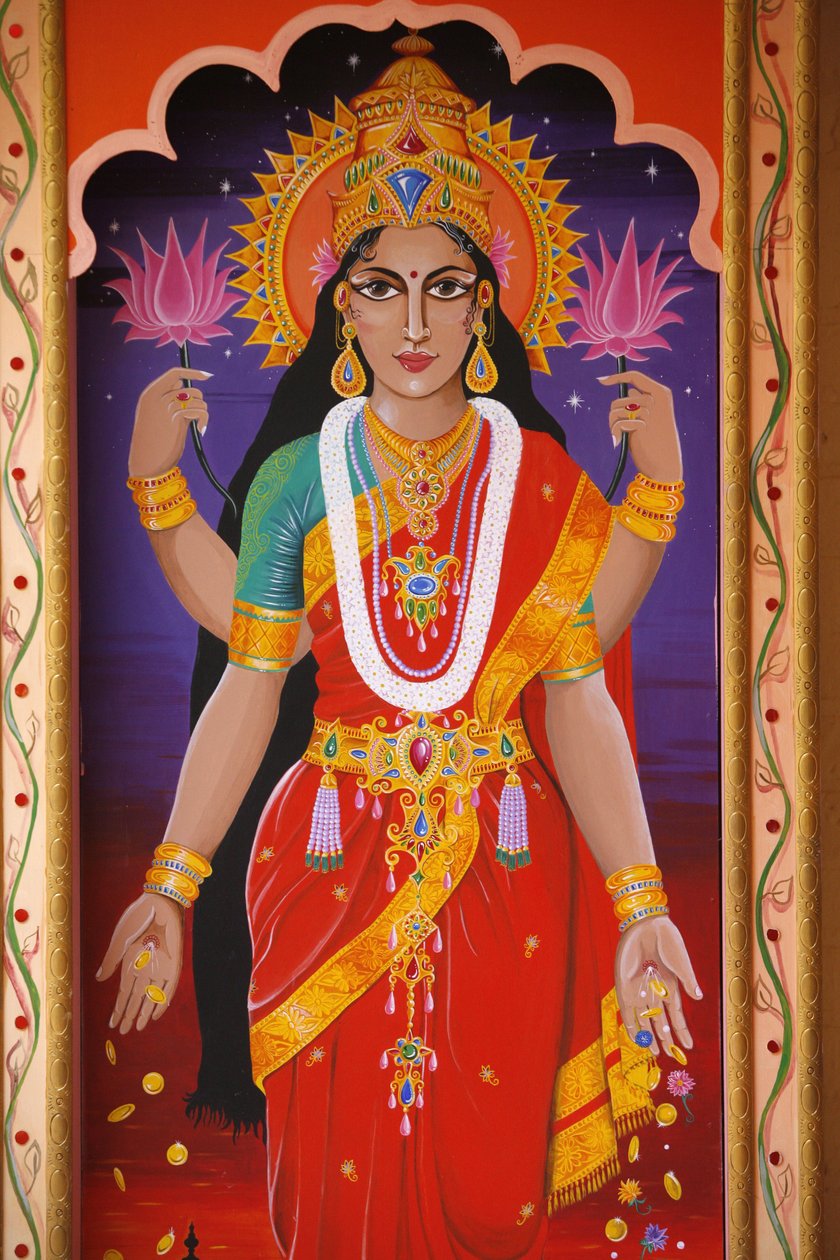 Hindu-gudinden Laxmi, London, Storbritannien af Unbekannt