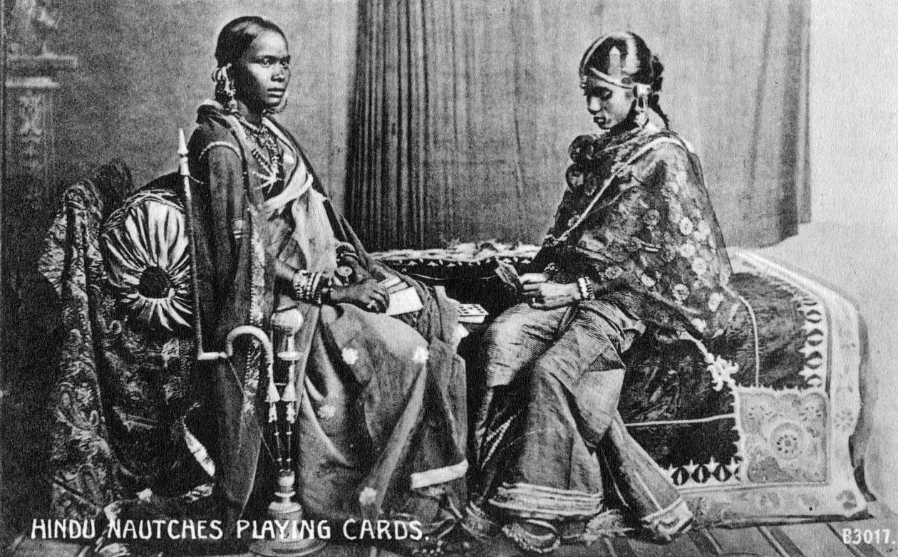 Hindu nautches spillekort, Indien, begyndelsen af det 20. århundrede af Unbekannt