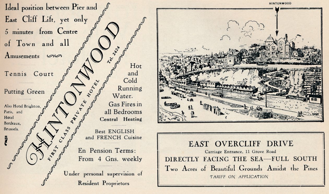 Hintonwood - First Class Private Hotel, 1929 af Unbekannt