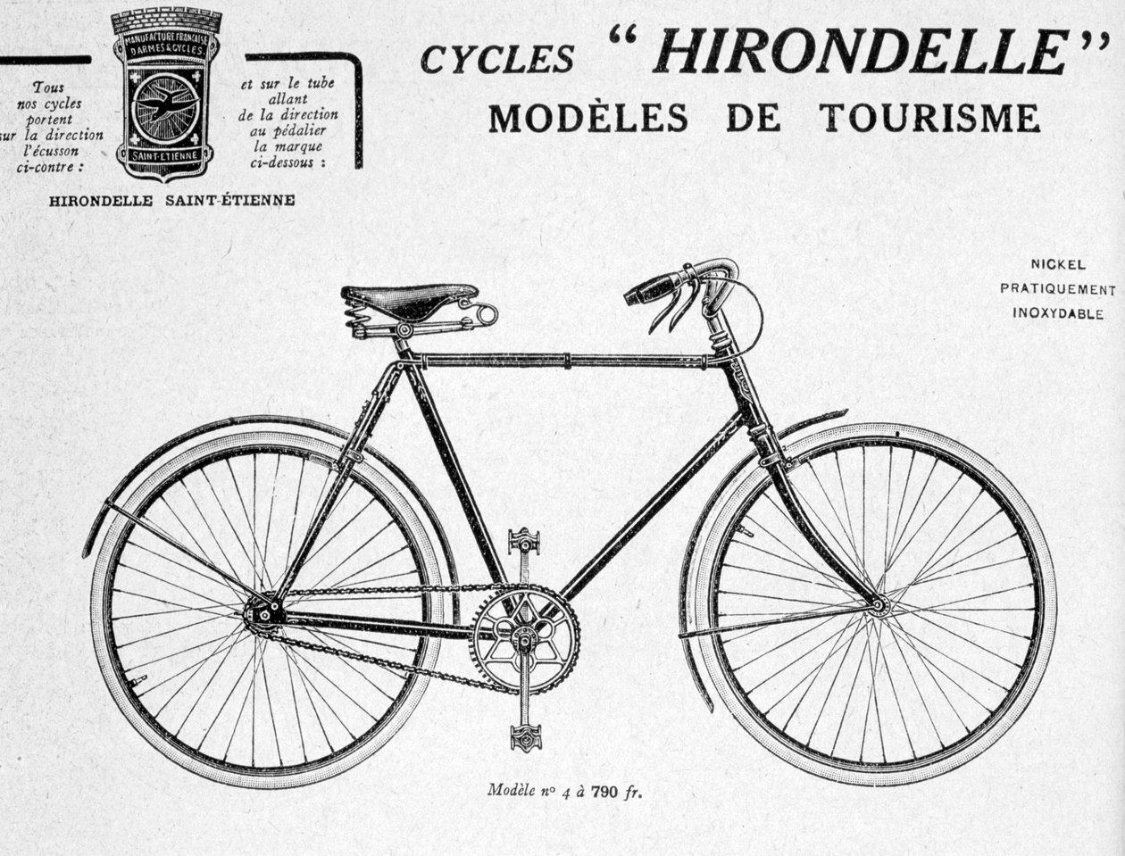 Hirondelle Saint Etienne Bicycle Tourism Advertising, 20. århundrede af Unbekannt