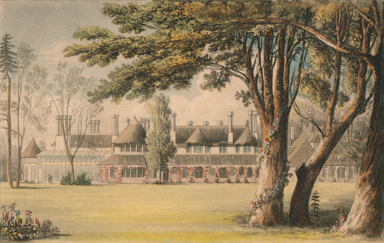 His Majestys Cottage, set fra Plænen, 1823. af Unbekannt