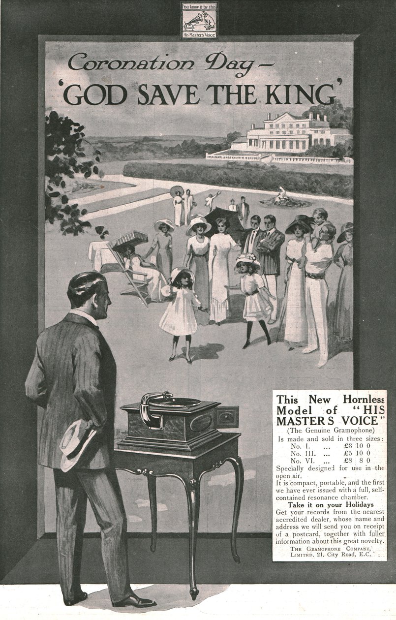 His Masters Voice-annonce, 1911. af Unbekannt