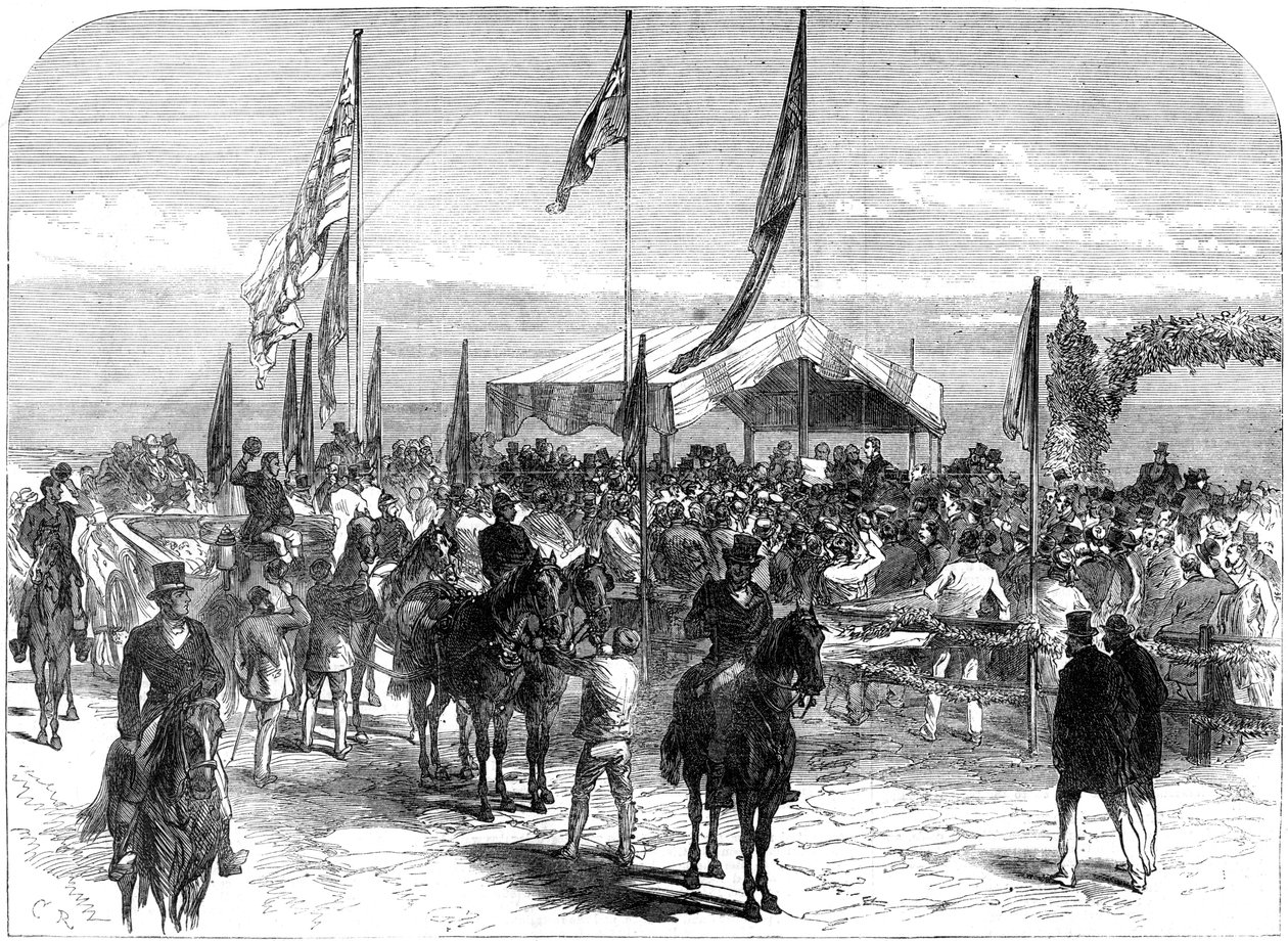 Hans Kongelige Højhed modtager adressen på Glenelg Corporation, Australien, 1868 af Unbekannt