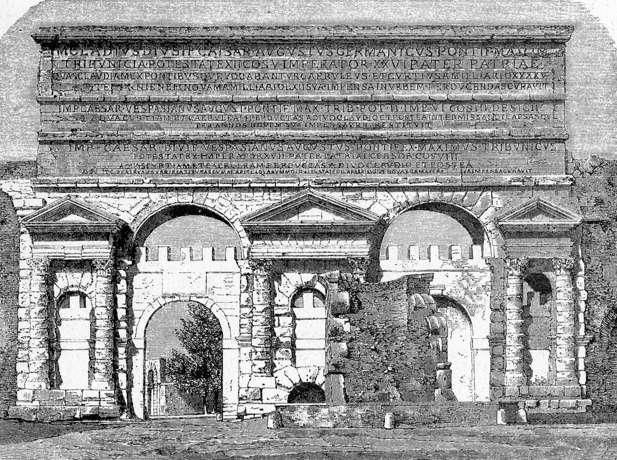 Det gamle Roms historie. Rom-stik af 1872 Porta Maggiore eller Porta Nevia af Unbekannt