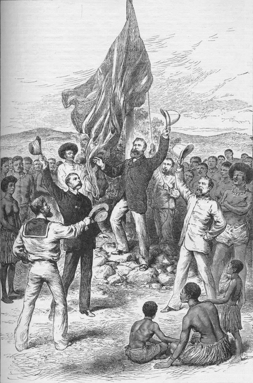 Hejser det britiske flag i New Guinea, 1883 1908 af Unbekannt