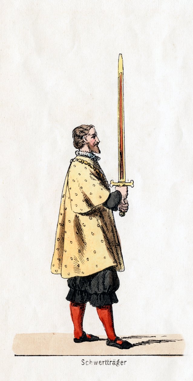 Holder af et sværd, kostumedesign til Shakespeares skuespil, Henry VIII, 1800-tallet af Unbekannt
