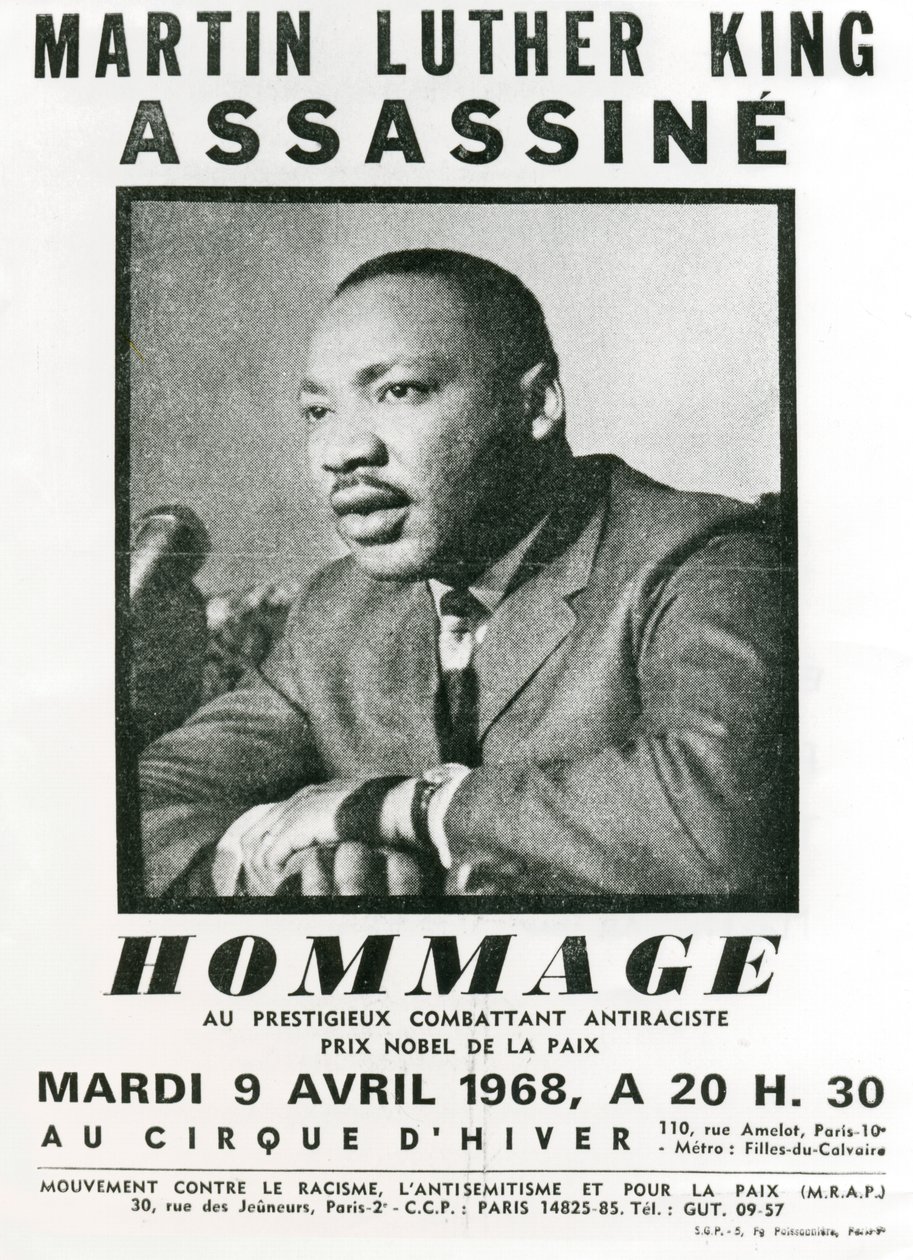 Hyldest til Martin Luther King, 1968 af Unbekannt