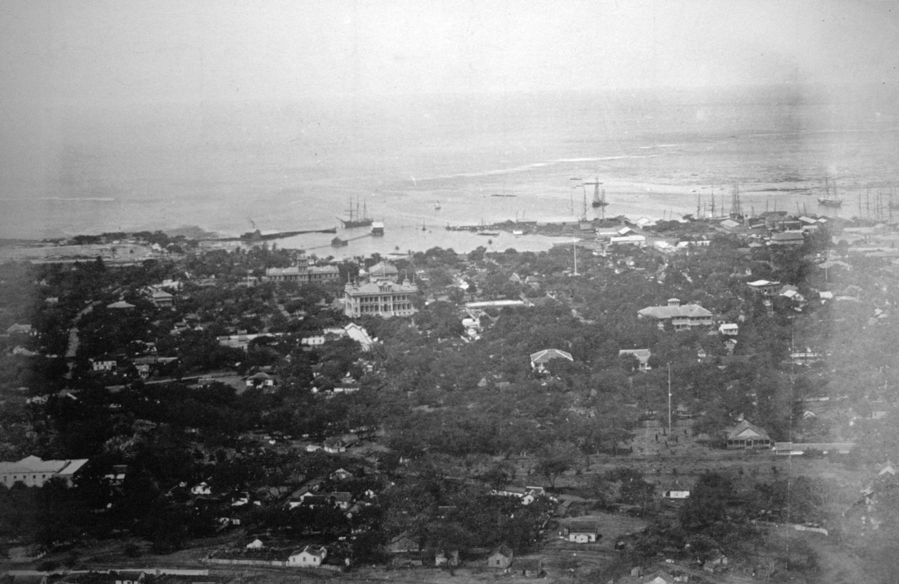 Honolulu havn, Hawaii, 1885 af Unbekannt
