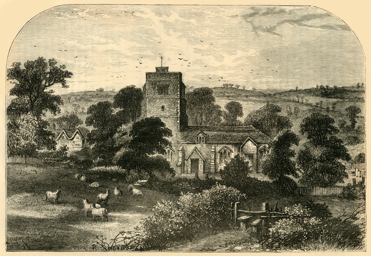 Hornsey Church i 1750, c1876. af Unbekannt