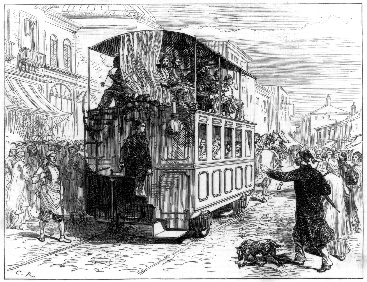Hestetrukket sporvogn, Konstantinopel, 1877 af Unbekannt