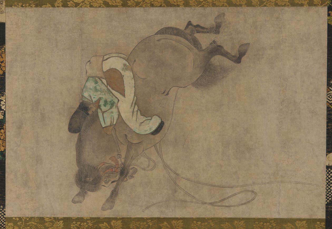 Hest og rytter, Momoyama-perioden, 1568-1615. af Unbekannt
