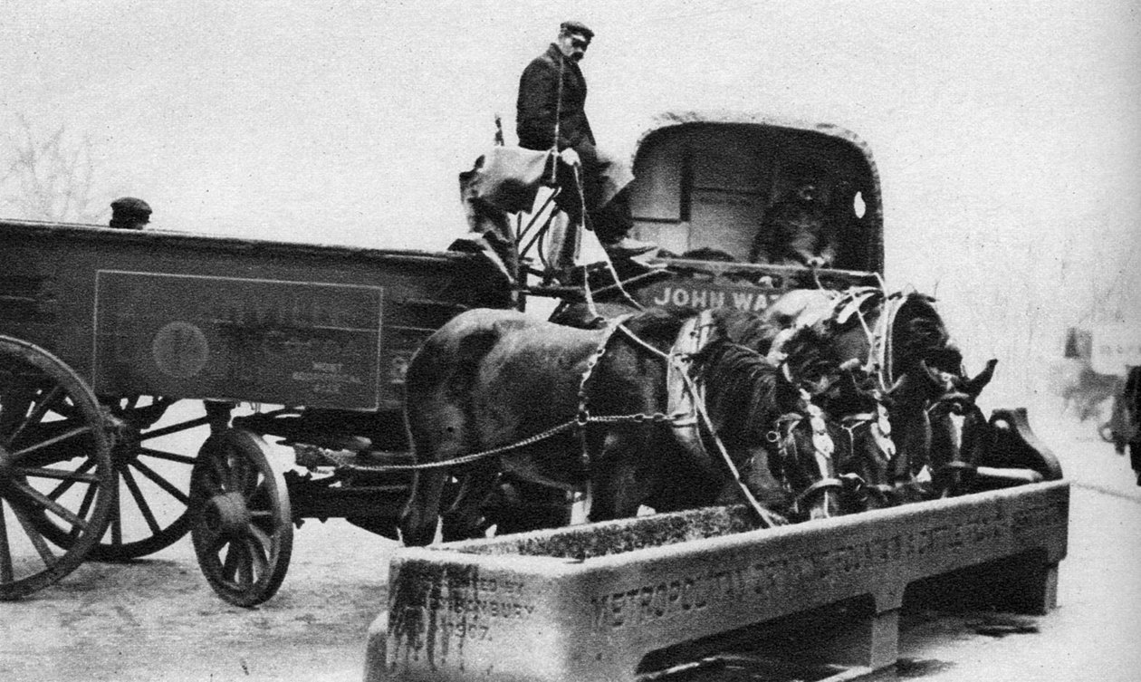 Heste, der drikker af et trug, London, 1926-1927 af Unbekannt