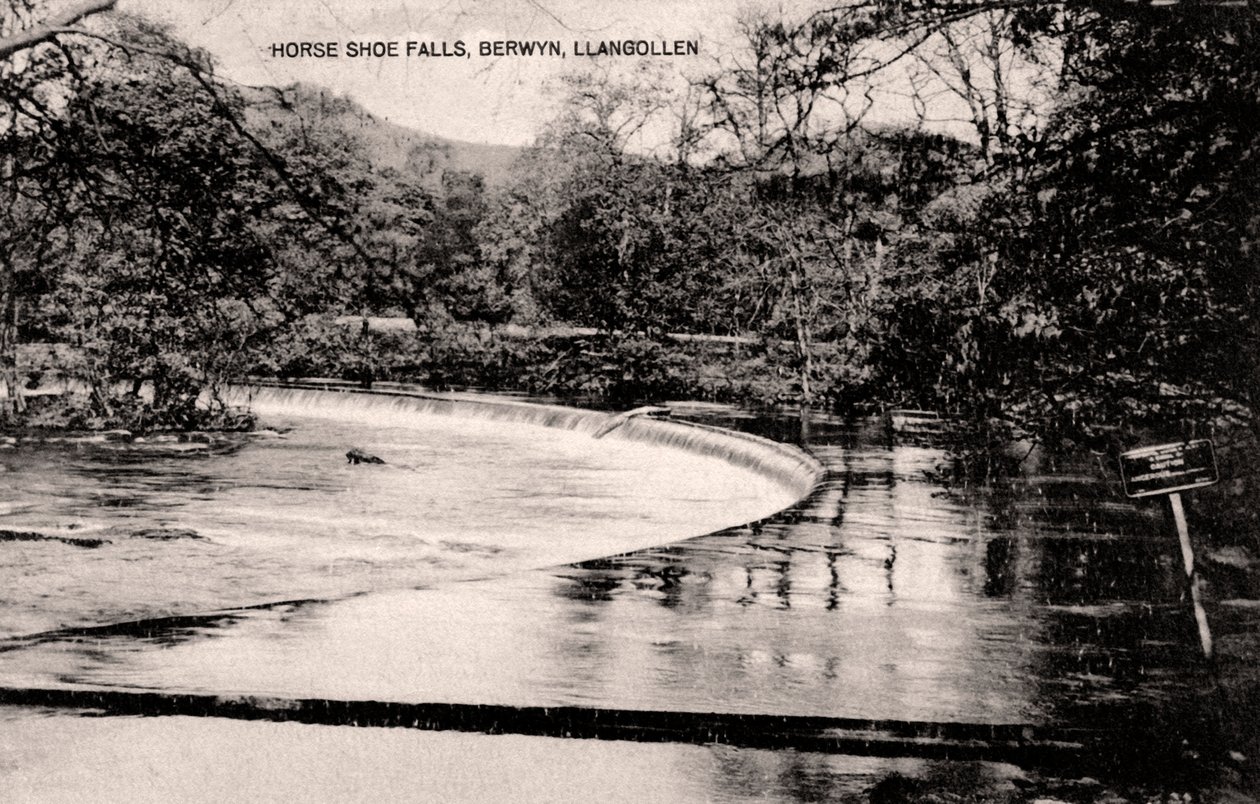Horseshoe Falls ved floden Dee, nær Llangollen, Wales, tidligt i det 20. århundrede af Unbekannt