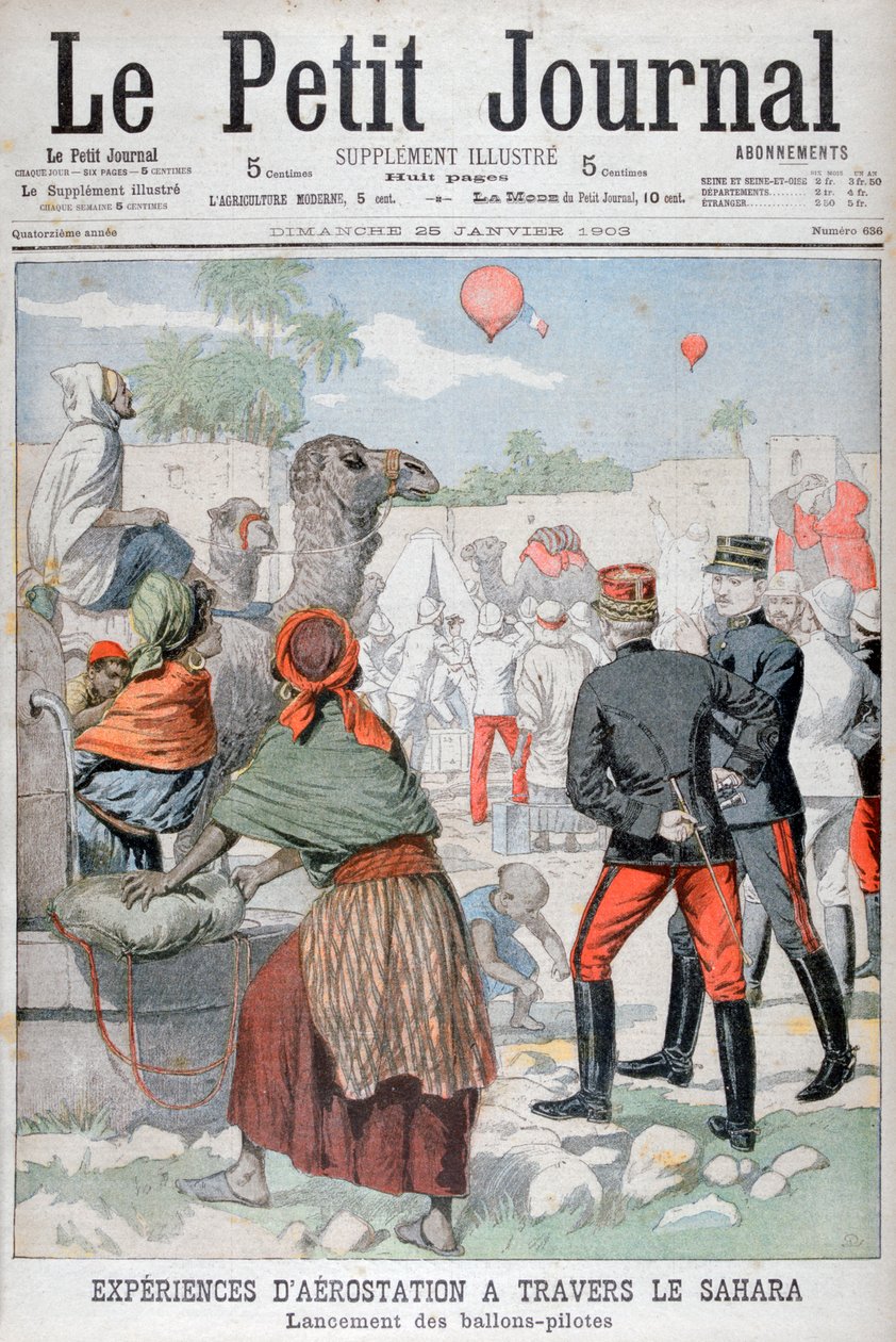 Luftballoner krydser Sahara-ørkenen, 1903 af Unbekannt