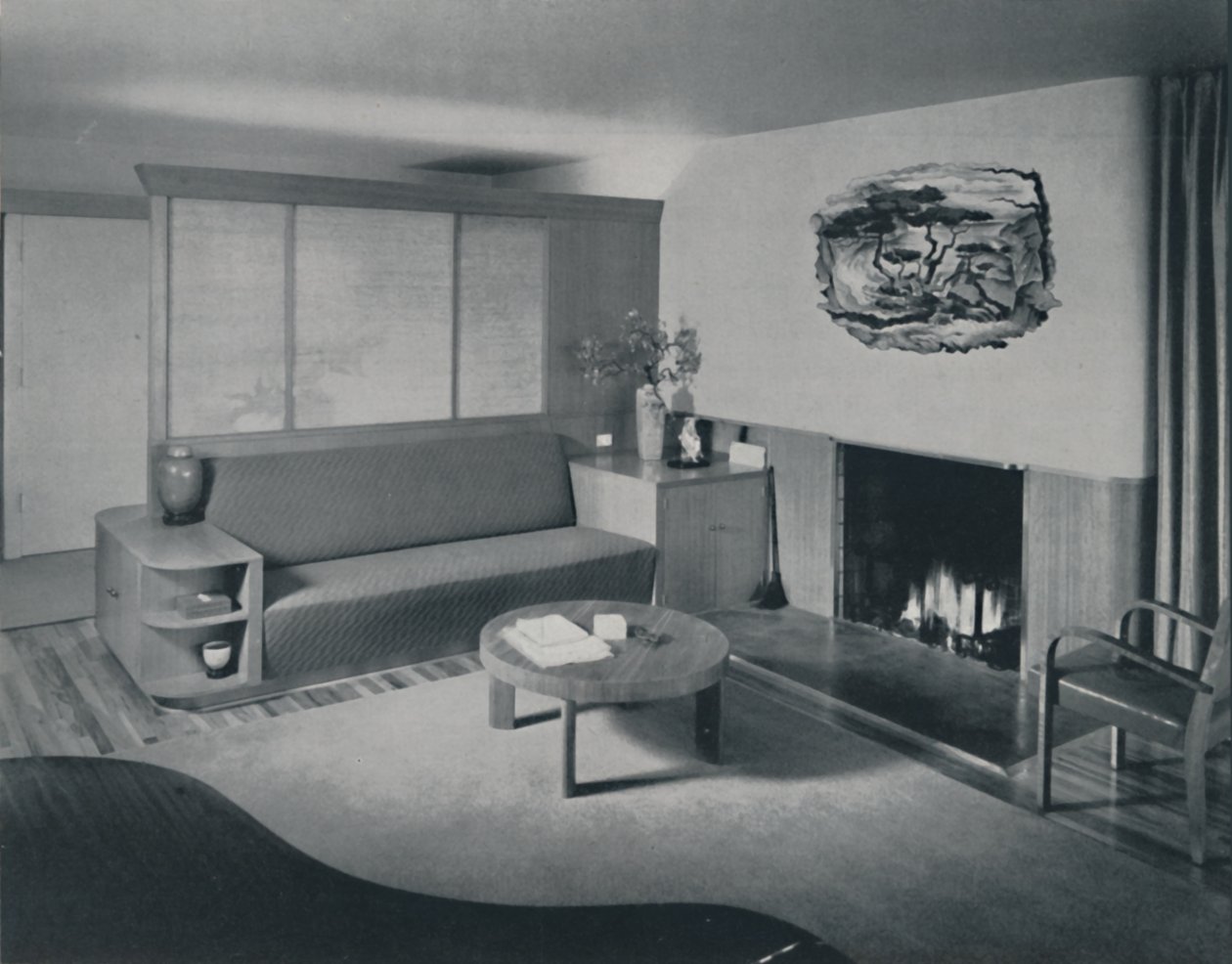 Hus i Pomona, Californien - stuen fra den anden side af skillevæggen, 1942 af Unbekannt
