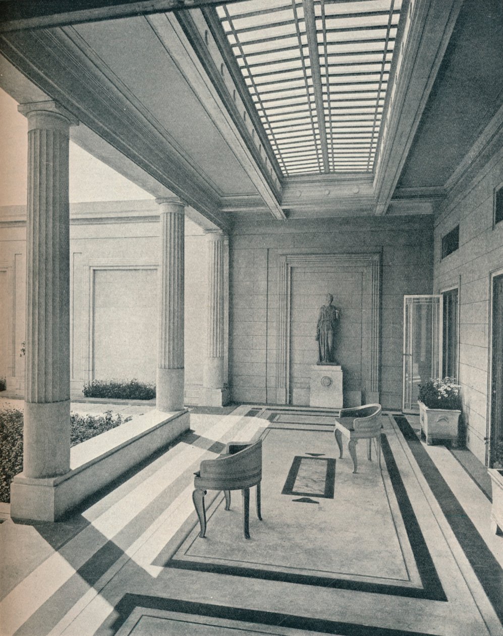 Hus i Grosvenor Road Westminster - The Stoa Looking West. G. og A. Gilbert Scott, arkitekter, af Unbekannt