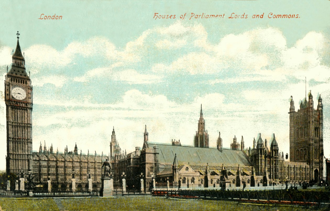 Houses of Parliament Lords and Commons, slutningen af det 19.-begyndelsen af det 20. århundrede. af Unbekannt