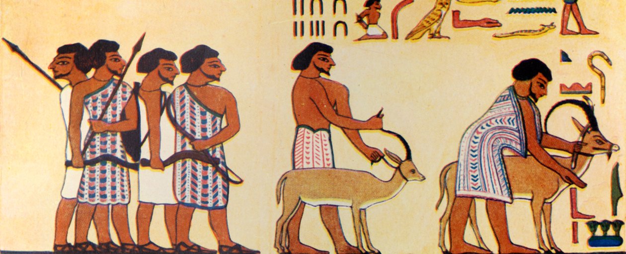 Hvordan en gammel egypter malede israelitternes komme ind i Egypten, c1930. af Unbekannt
