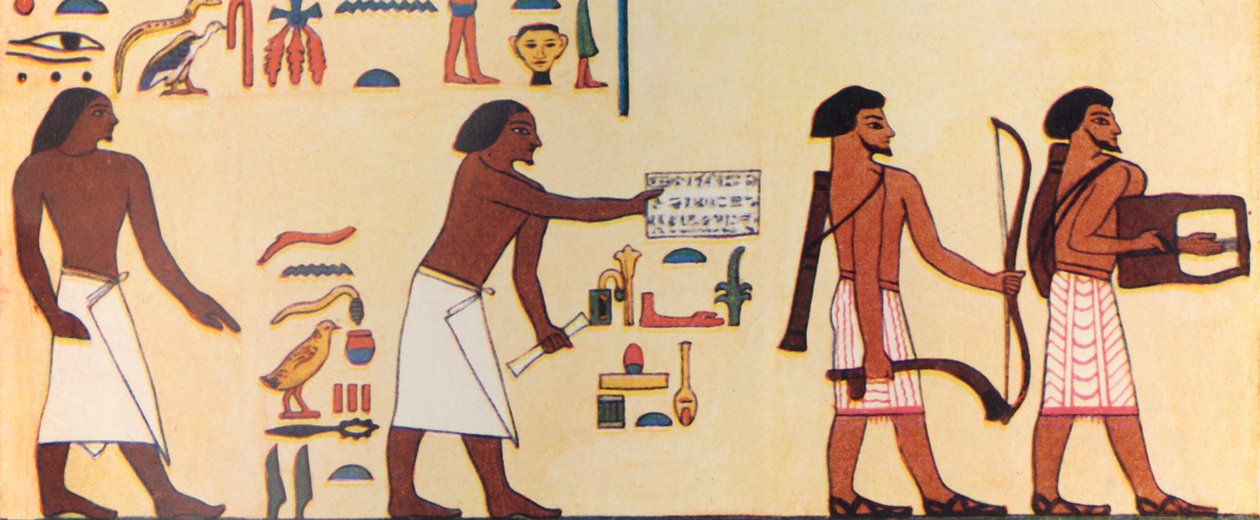 Hvordan en gammel egypter malede israelitternes komme ind i Egypten, c1930. af Unbekannt