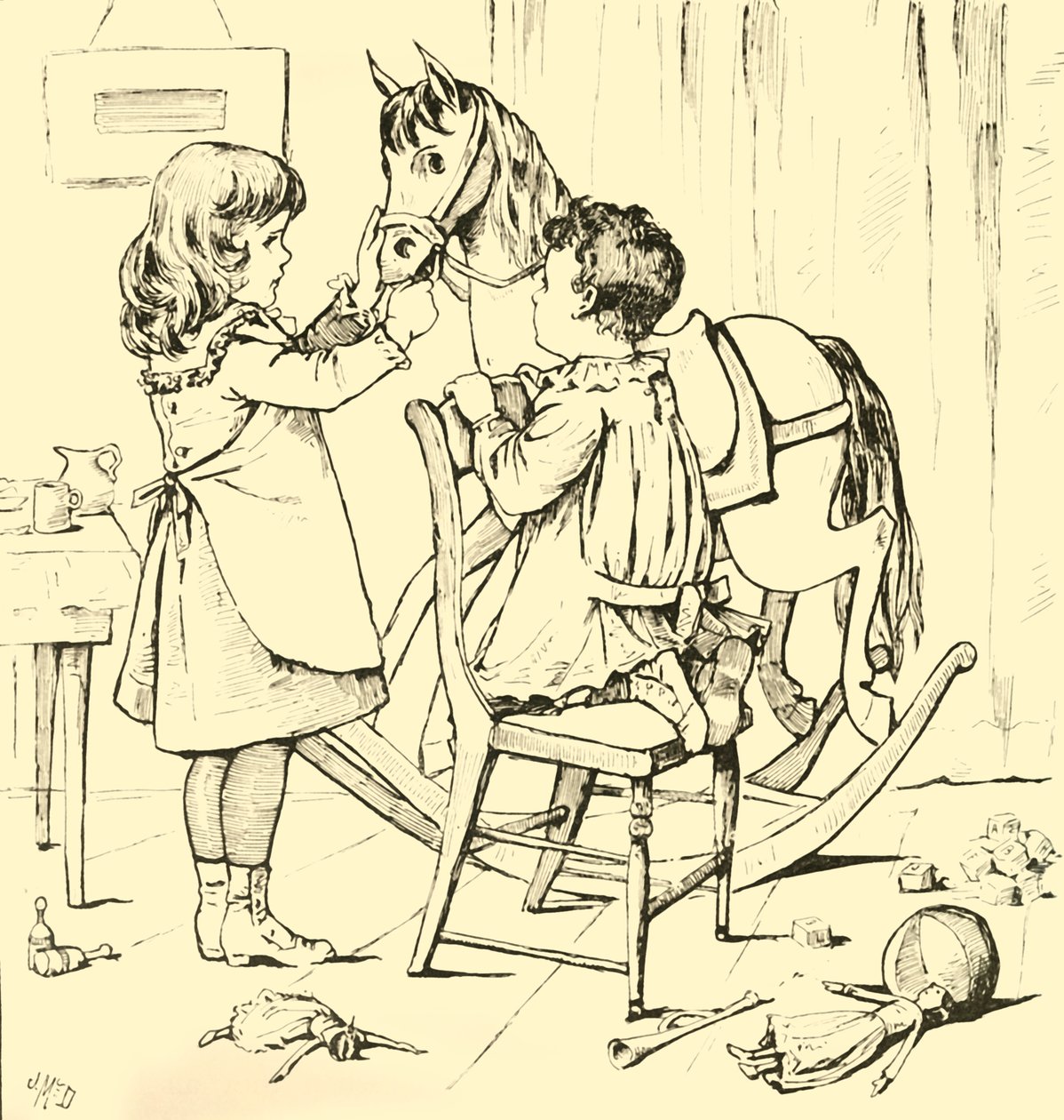Hvordan gyngehesten spiste kagen, 1881. af Unbekannt