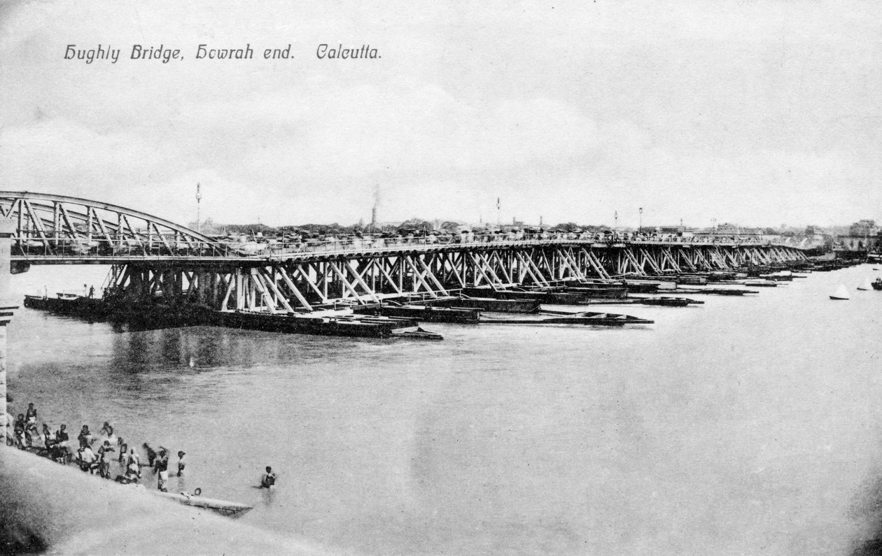 Howrah-broen over Hooghly-floden, Calcutta, Indien, begyndelsen af det 20. århundrede af Unbekannt