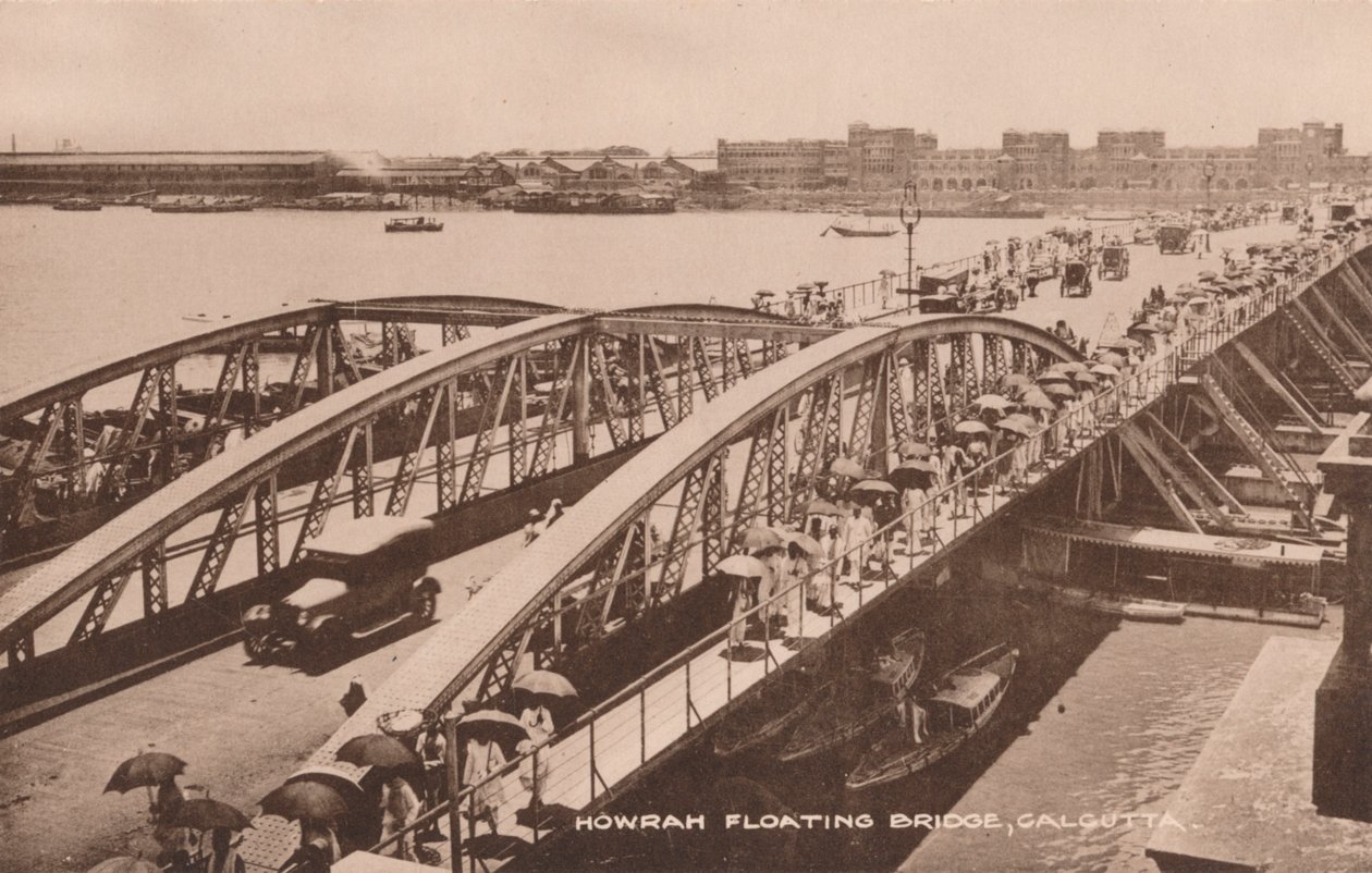 Howrah Floating Bridge, Calcutta, c1905 af Unbekannt