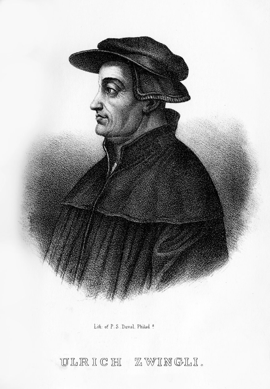 Huldrych Zwingli, schweizisk teolog, 1854 af Unbekannt