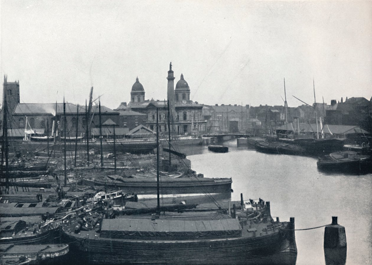 Hull - Princes Dock: With The Wilberforce Memorial and Dock Offices, 1895 af Unbekannt