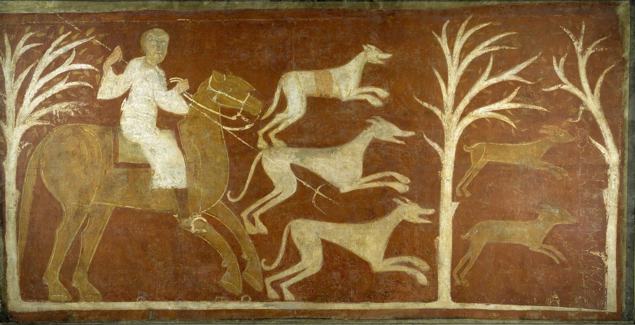 Jagtscene, første halvdel af 1100-tallet muligvis 1129-34. af Unbekannt