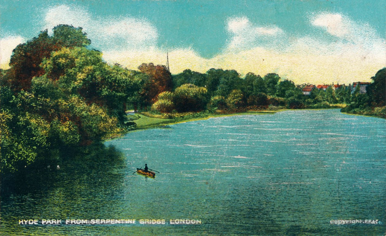 Hyde Park fra Serpentine Bridge, London, c1910. af Unbekannt