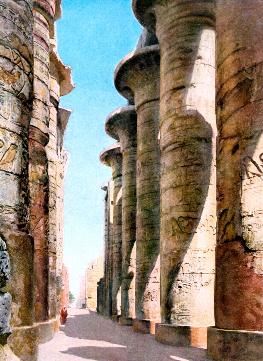 Hypostyle Hall, Temple Karnak, Luxor, Egypten, 20. århundrede af Unbekannt