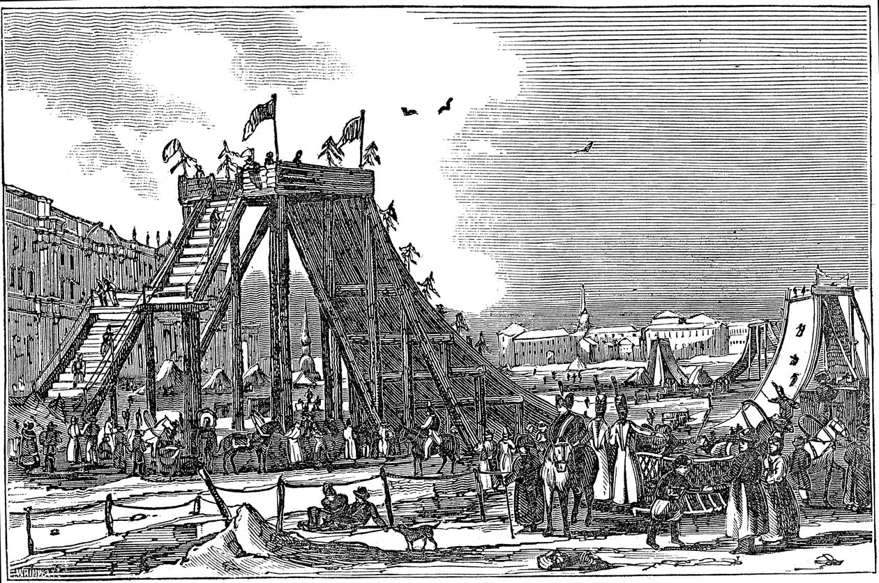 Ice Mountain, kunstig slædebane, Rusland, 1833 af Unbekannt