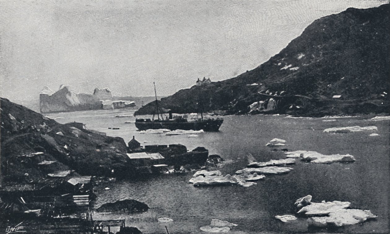 Isbjerge i St. Johns Harbour, 1924 af Unbekannt
