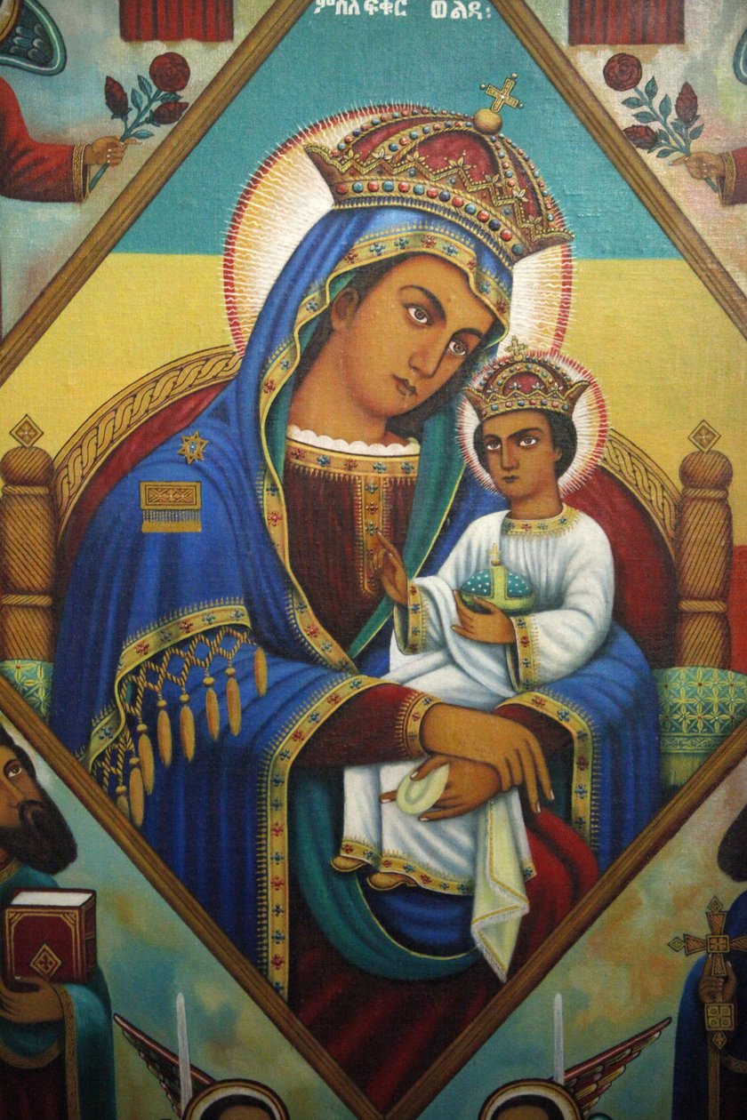 Ikon i Beta Maryam Mausoleum, Addis Abeba, Etiopien af Unbekannt