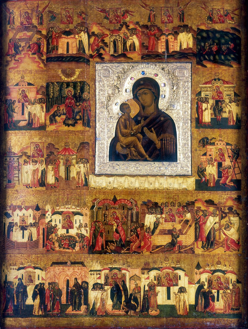 Ikon af Maria Guds Moder, russisk, 1600-tallet af Unbekannt