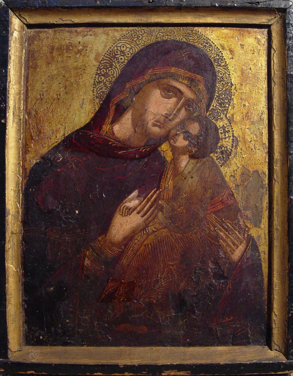 Ikon med Jomfru og Barn, ca. 1500. af Unbekannt